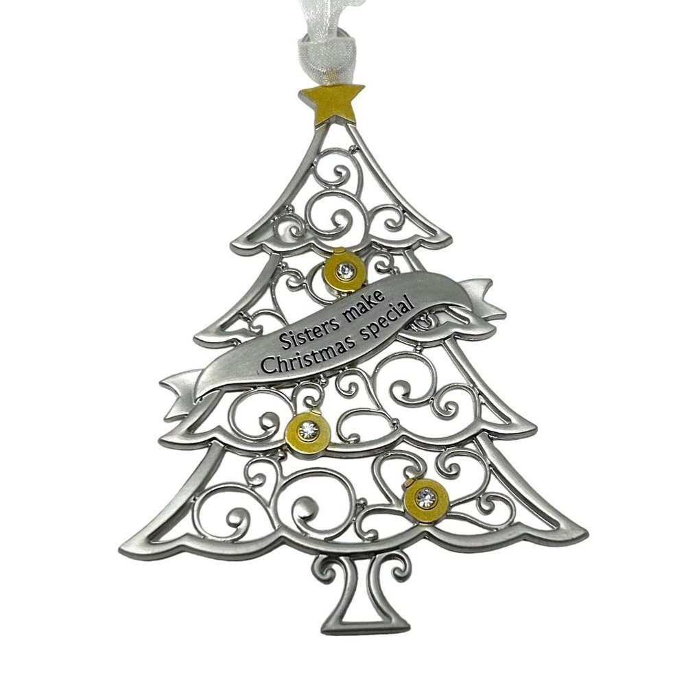 Ganz - Christmas Tree Ornament‎ Engraved with "Sister's Make Christmas Special"